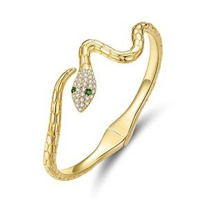 Adjustable Gold Snake Wrap Bangle Bracelet for Women