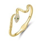 Adjustable Gold Snake Wrap Bangle Bracelet for Women
