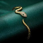 Adjustable Gold Snake Wrap Bangle Bracelet for Women