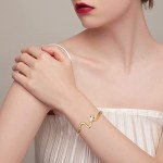 Adjustable Gold Snake Wrap Bangle Bracelet for Women