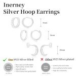 Sterling Silver Hoop Earrings Set for Women