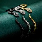 Adjustable Gold Snake Wrap Bangle Bracelet for Women