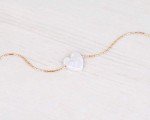Rose Gold Opal Heart Choker Necklace for Women
