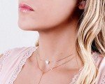 Rose Gold Opal Heart Choker Necklace for Women