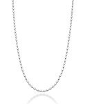 Miabella 925 Sterling Silver Oval Bead Necklace