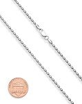 Miabella 925 Sterling Silver Oval Bead Necklace