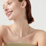 Miabella 925 Sterling Silver Oval Bead Necklace