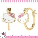 Hello Kitty Women's Flash-Plated Hoop Earrings