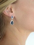 Sapphire Teardrop Earrings for Bridal or Birthstone