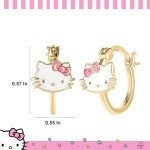 Hello Kitty Women's Flash-Plated Hoop Earrings