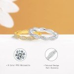 Moissanite Twisted Vine Silver Wedding Band Size 7