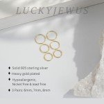 Gold Plated 925 Sterling Silver Mini Hoop Earrings Set