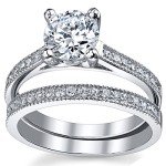 1.25 Carat Round Cubic Zirconia Silver Engagement Ring