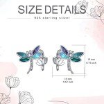 Sterling Silver Dragonfly Ear Cuffs with Abalone