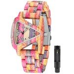 Colorful Wooden Triangle Watch for Women