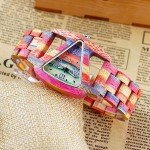 Colorful Wooden Triangle Watch for Women