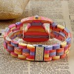 Colorful Wooden Triangle Watch for Women