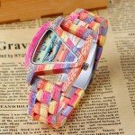 Colorful Wooden Triangle Watch for Women