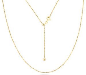 Miabella Adjustable Thin Bolo Box Chain Necklace
