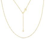 Miabella Adjustable Thin Bolo Box Chain Necklace