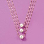 Elegant 3-Strand Cultured Pearl Layered Necklace