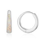 Trendy 14k Gold Plated Opal Hoop Earrings