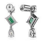 Swarovski Mesmera Green and Clear Drop Earrings