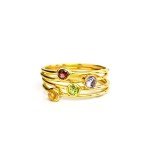 Minimalist 18k Gold Vermeil Birthstone Stacking Rings