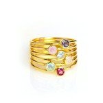 Minimalist 18k Gold Vermeil Birthstone Stacking Rings