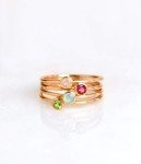 Minimalist 18k Gold Vermeil Birthstone Stacking Rings