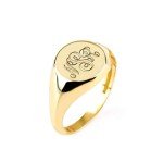 Personalized Gold Signet Ring with Custom Initials