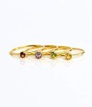 Minimalist 18k Gold Vermeil Birthstone Stacking Rings