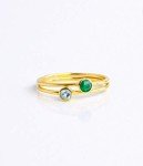 Minimalist 18k Gold Vermeil Birthstone Stacking Rings