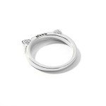 10k White Gold Cat Ears Diamond Accent Ring