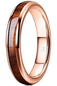4mm Tungsten Carbide Wedding Ring with Koa Wood