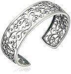 Sterling Silver Oxidized Filigree Cuff Bracelet