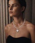 Vintage Silver Heart Toggle Choker Necklace