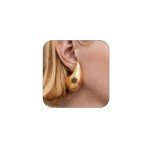 Large Chunky Gold Hoop Waterdrop Earrings for Women
