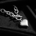 Vintage Silver Heart Toggle Choker Necklace