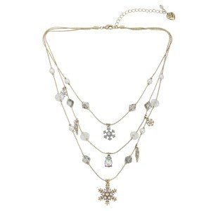 Betsey Johnson Women's Snowflake Pendant Necklace