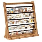 Rustic Wood Earring Holder Organizer with 270 Slots
