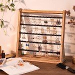 Rustic Wood Earring Holder Organizer with 270 Slots