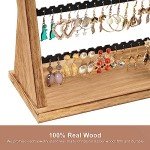 Rustic Wood Earring Holder Organizer with 270 Slots