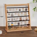 Rustic Wood Earring Holder Organizer with 270 Slots