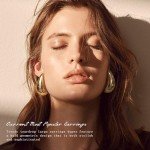 Large Chunky Gold Hoop Waterdrop Earrings for Women