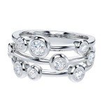 Genuine Moissanite Sterling Silver Bubble Cocktail Ring