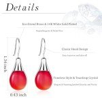 Trendy Sterling Silver Teardrop Crystal Earrings