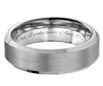 Custom Engraved Men's Brushed Beveled Edge Ring