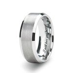 Custom Engraved Men's Brushed Beveled Edge Ring