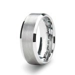 Custom Engraved Men's Brushed Beveled Edge Ring